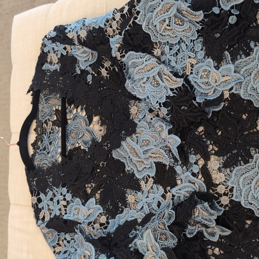 Kobi Halperin Black and Blue Lace Blouse - Picture 3 of 11